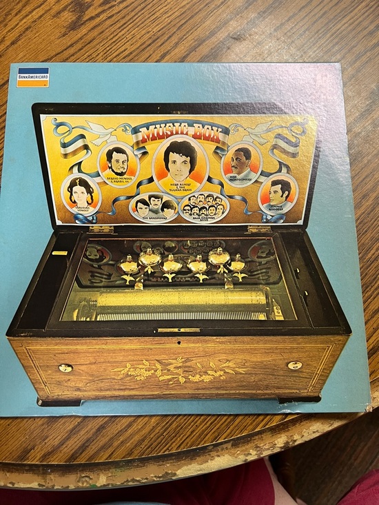 Other - Vintage Music Box Vinyl Album Cover - Blue & Brown Artwork
